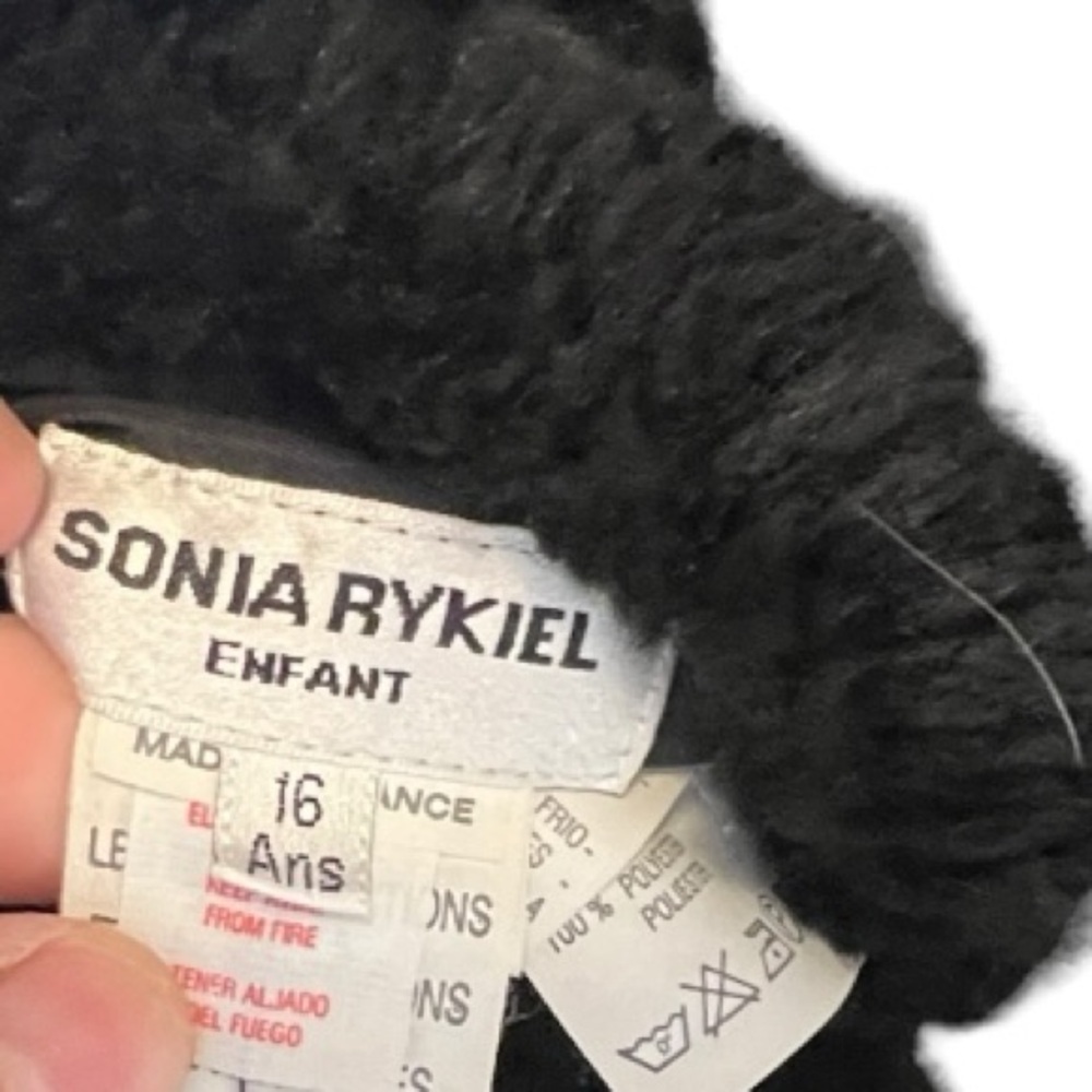 Sonia Rykiel Enfant Black Hoodie Coat View 5